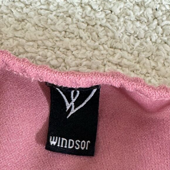 Windsor jumpsuit womens size Small twist front cut out strapless mauve Stretch - Picture 6 of 11